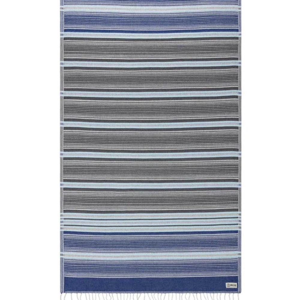 Striped Blue and Gray Beach Towel